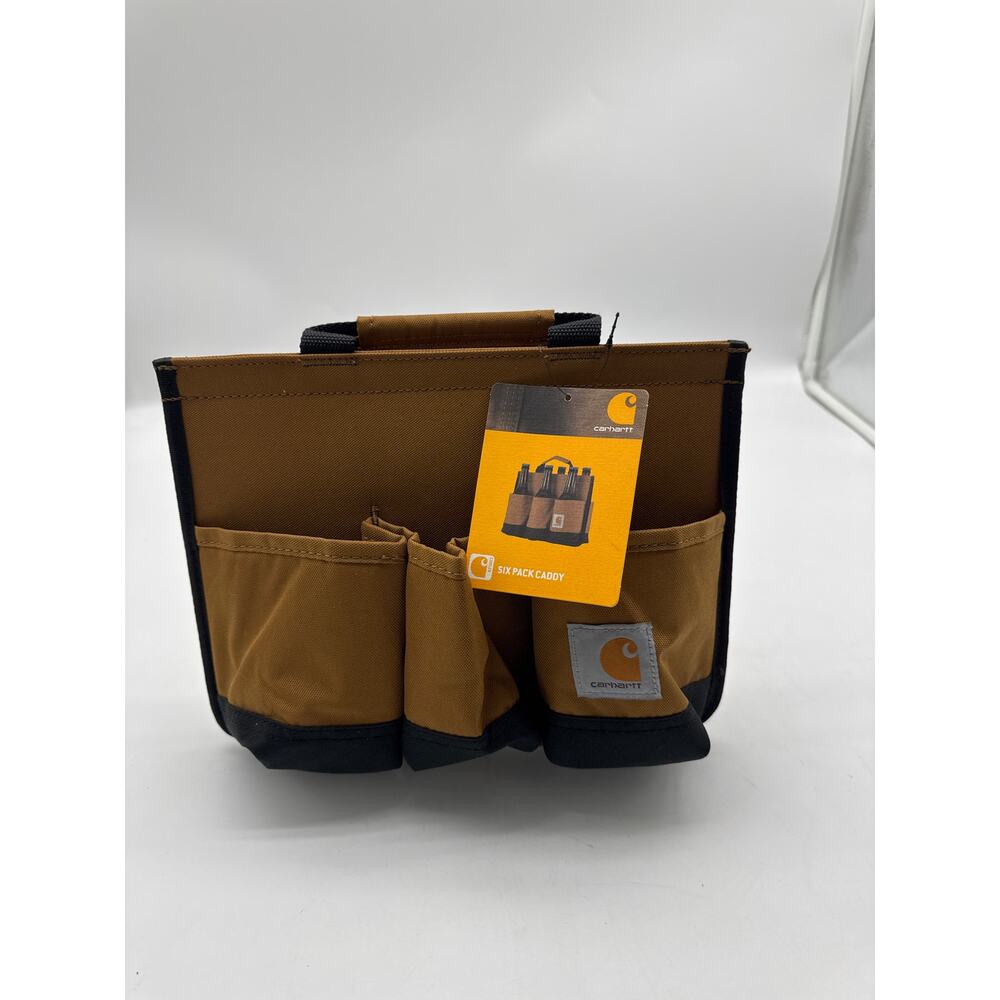 New Carhartt Brown Six Pack Caddy -‎ Defender Canvas w 6 Exterior Pockets